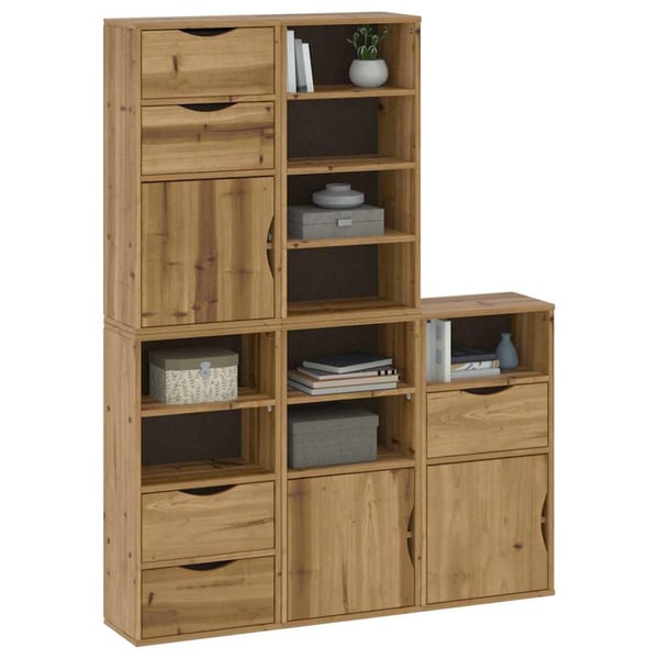 vidaXL Sideskap 5 stk ODDA 40x24x79 cm heltre furu