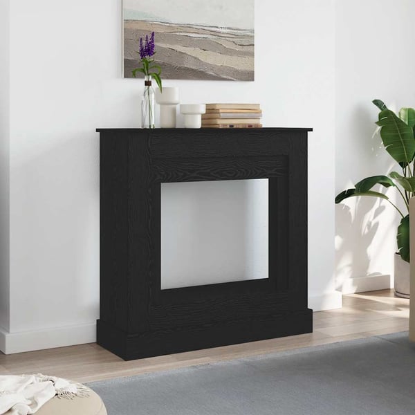 vidaXL Peisramme svart eik 90x30x90 cm konstruert tre
