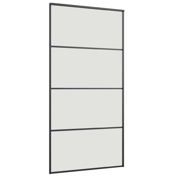 vidaXL skydedør med hardwaresæt 102,5x205 cm ESG glas sort