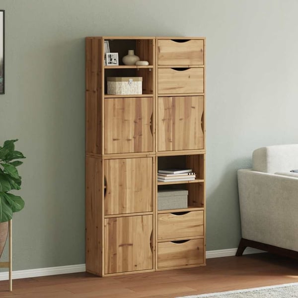 vidaXL Sideskap 4 stk ODDA 40x24x79 cm heltre furu