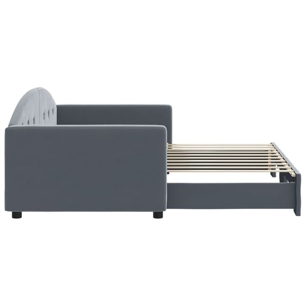 vidaXL daybed med udtræk 90x190 cm velour mørkegrå