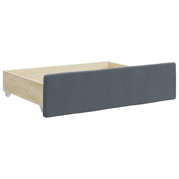 vidaXL daybed med udtræk og skuffer 90x190 cm velour mørkegrå