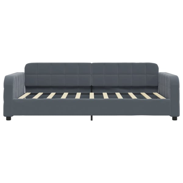 vidaXL daybed med udtræk og skuffer 90x190 cm velour mørkegrå