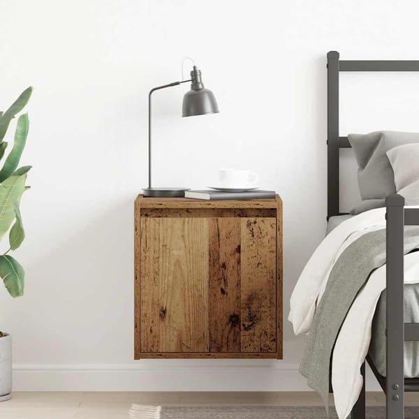 vidaXL Veggmontert nattbord gammelt tre 38x34x40 cm