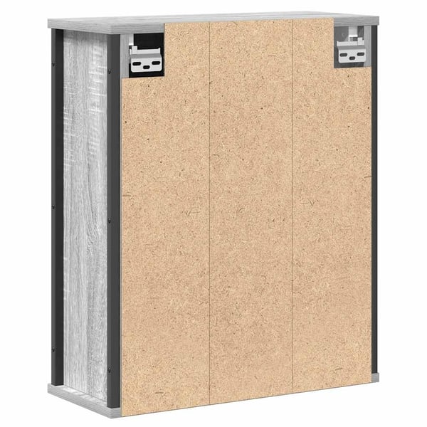 vidaXL Baderoms veggskap med speil grå eik 50x21x60 cm