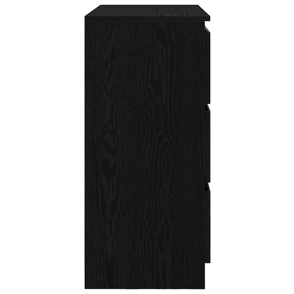 vidaXL skænk 80x35x76 cm konstrueret træ sort egetræsfarve