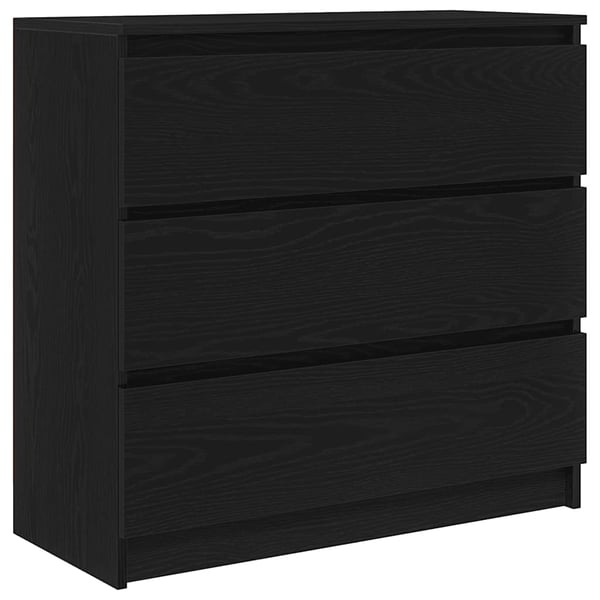 vidaXL skænk 80x35x76 cm konstrueret træ sort egetræsfarve