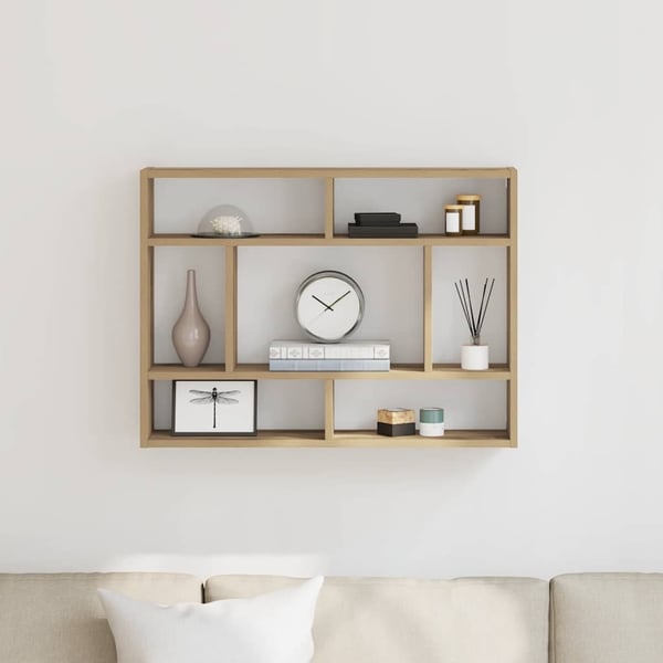 vidaXL Vegghylle artisan eik 75x16x55 cm konstruert tre