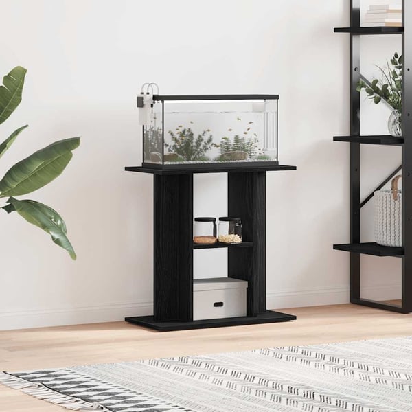vidaXL Akvaarioteline musta tammi 60x30x60 cm tekopuu