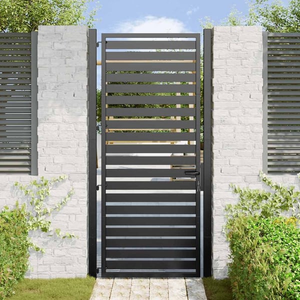 vidaXL havelåge låsbar 100x200 cm aluminium sort