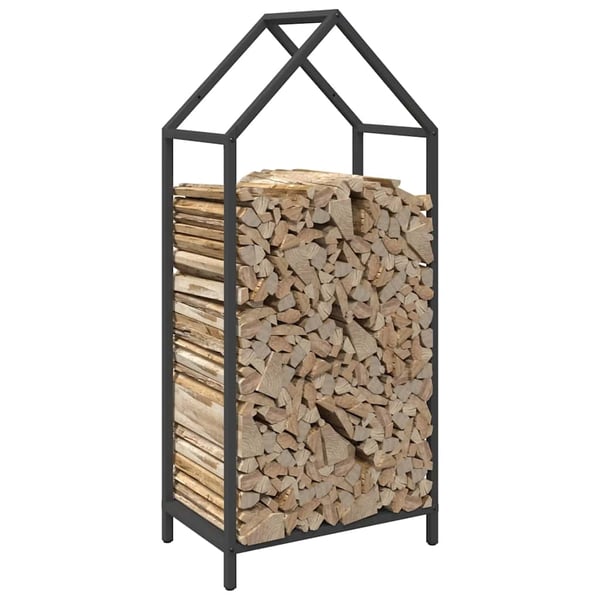vidaXL Vedstativ svart 40x25x90 cm kaldvalset stål