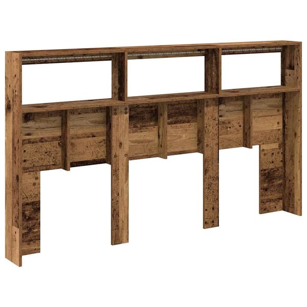 vidaXL Hodegavl skap med LED gammelt tre 180x17x102 cm