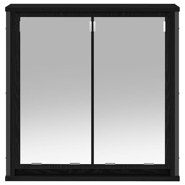 vidaXL Baderoms veggskap med speil svart eik 60x21x60 cm