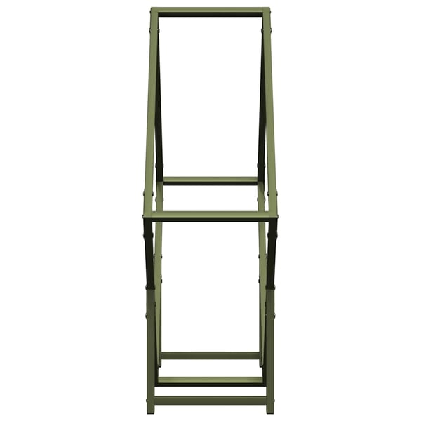 vidaXL Vedstativ olivengrønn 80x25x80 cm kaldvalset stål