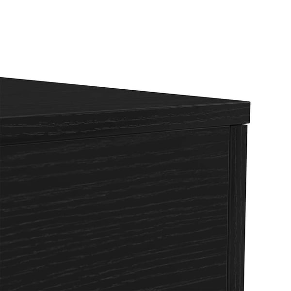 vidaXL sofabord med LED-lys 50x50x40 cm sort egetræsfarve
