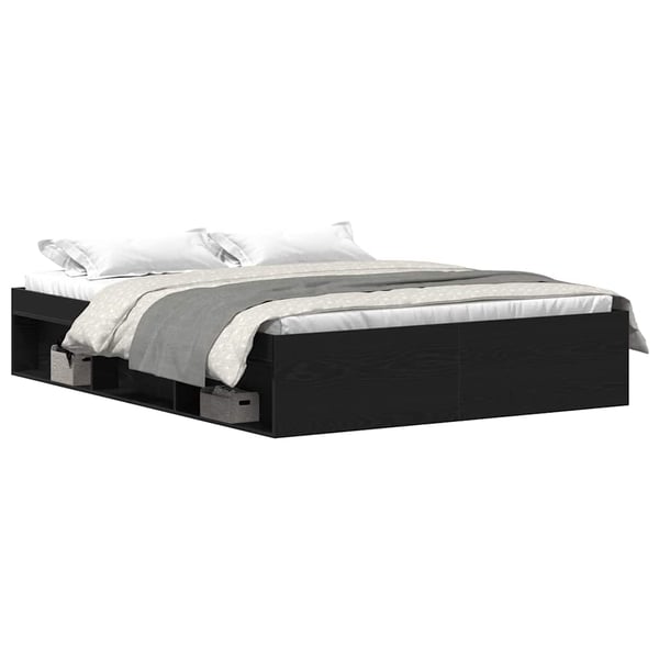 vidaXL Sengeramme uten madrass svart eik 150x200 cm konstruert tre