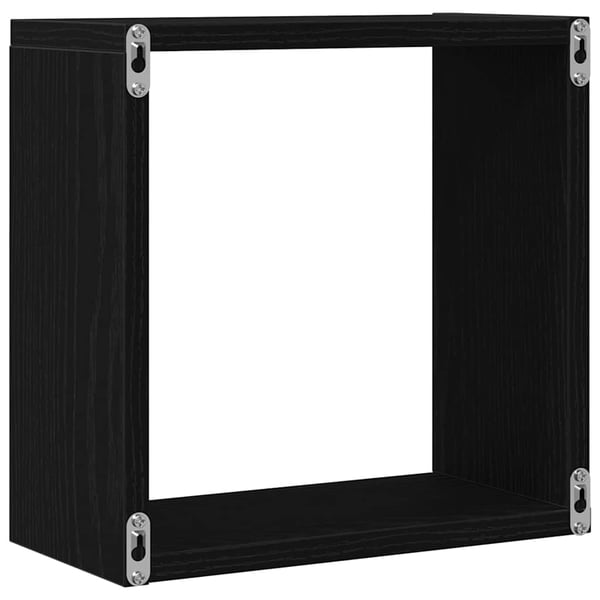 vidaXL Vegghyller kube 2 stk svart eik 30x15x30 cm konstruert tre