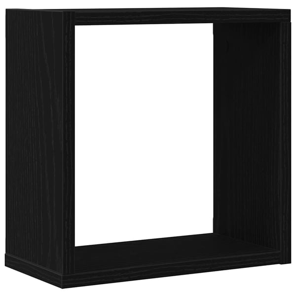 vidaXL Vegghyller kube 2 stk svart eik 30x15x30 cm konstruert tre