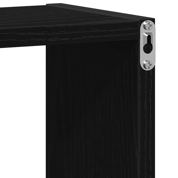 vidaXL Vegghyller kube 2 stk svart eik 30x15x30 cm konstruert tre