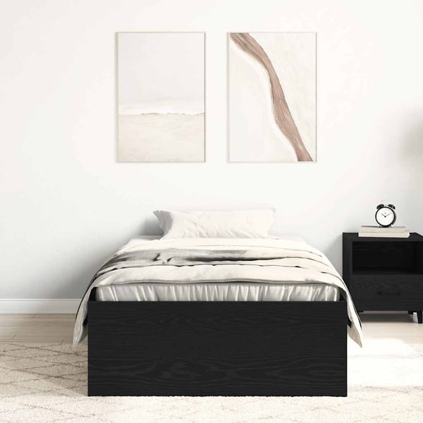 vidaXL sengeramme 90x190 cm uden madras konstrueret træ sort eg