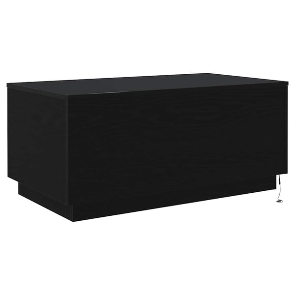 vidaXL sofabord med LED-lys 90x50x40 cm sort egetræsfarve