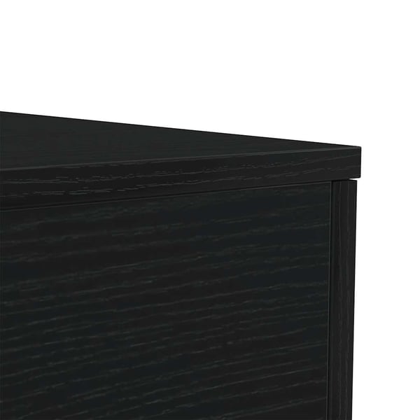 vidaXL sofabord med LED-lys 50x50x40 cm sort egetræsfarve