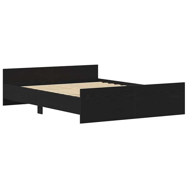 vidaXL sengestel uden madras 160x200 cm konstrueret træ sort eg
