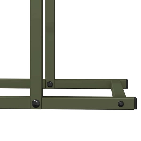 vidaXL Vedstativ olivengrønn 80x25x90 cm kaldvalset stål