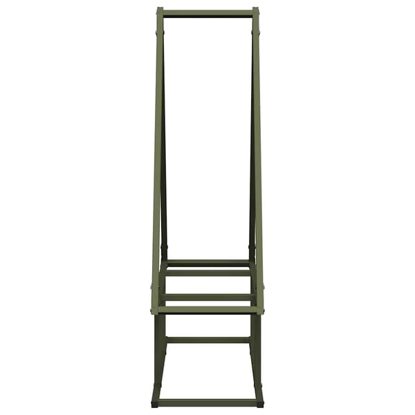 vidaXL Vedstativ olivengrønn 80x25x90 cm kaldvalset stål