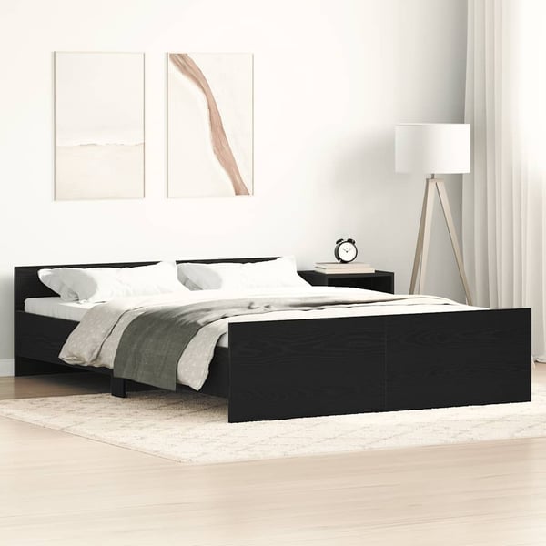vidaXL sengestel uden madras 120x200 cm konstrueret træ sort eg