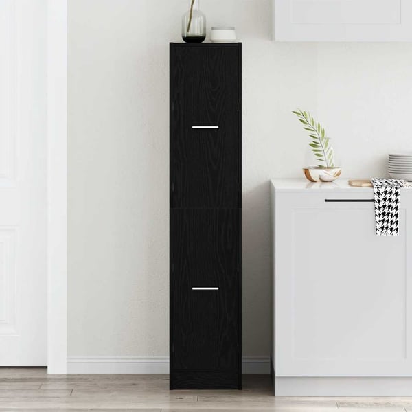 vidaXL Apotekskap svart eik 30x41x144,5 cm konstruert tre