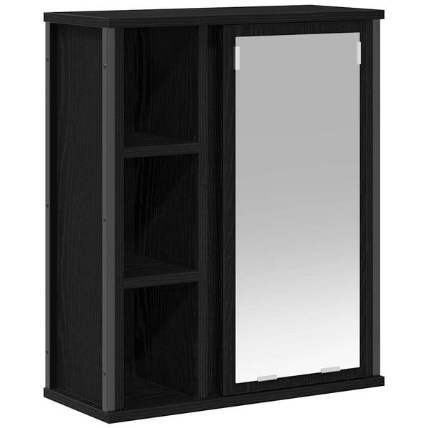 vidaXL Baderoms veggskap med speil svart eik 50x21x60 cm