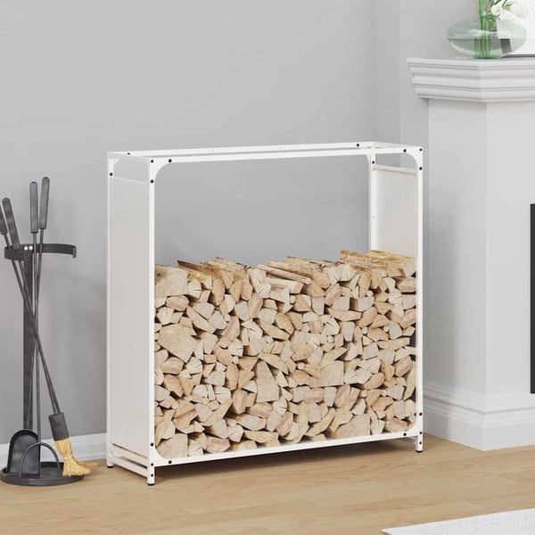vidaXL Vedstativ svart 90x28x90 cm kaldvalset stål