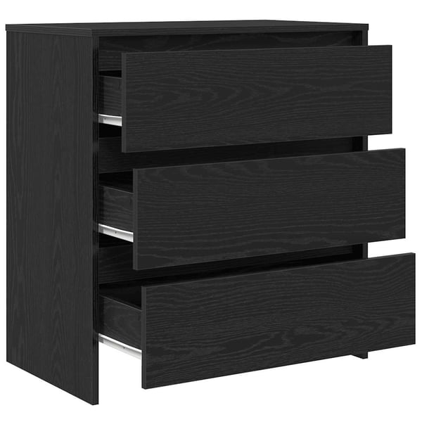 vidaXL Skjenk svart eik 70x41x75 cm konstruert tre