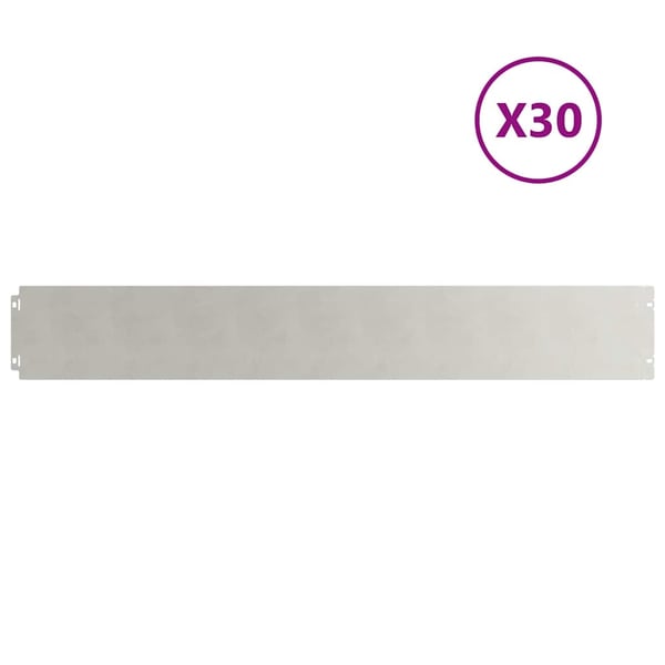 vidaXL Plænekant 30 stk. 15 x 103 cm Rustfrit stål Sølv