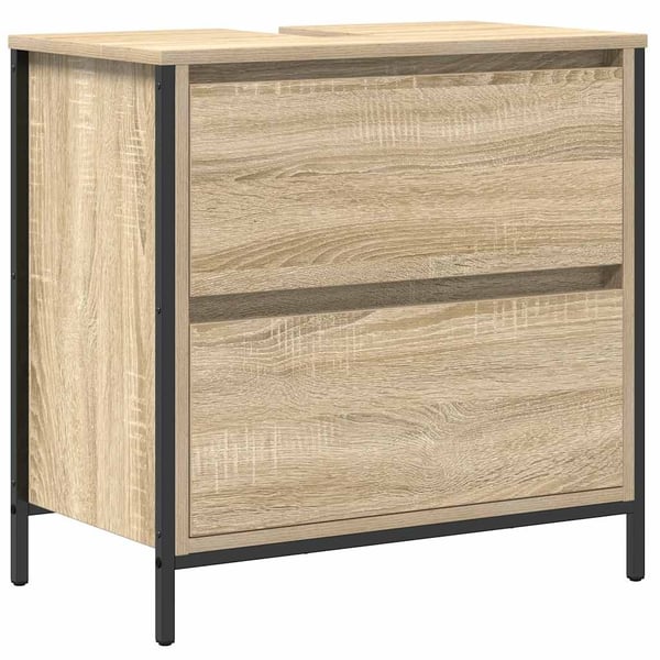 vidaXL Kylpyhuoneen allaskaappi laatikoilla sonoma tammi 60x34,5x60 cm