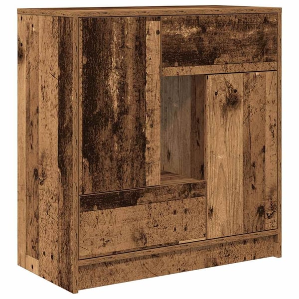 vidaXL skænk med skuffer og låger 70,5x34x74,5 cm antikt træ