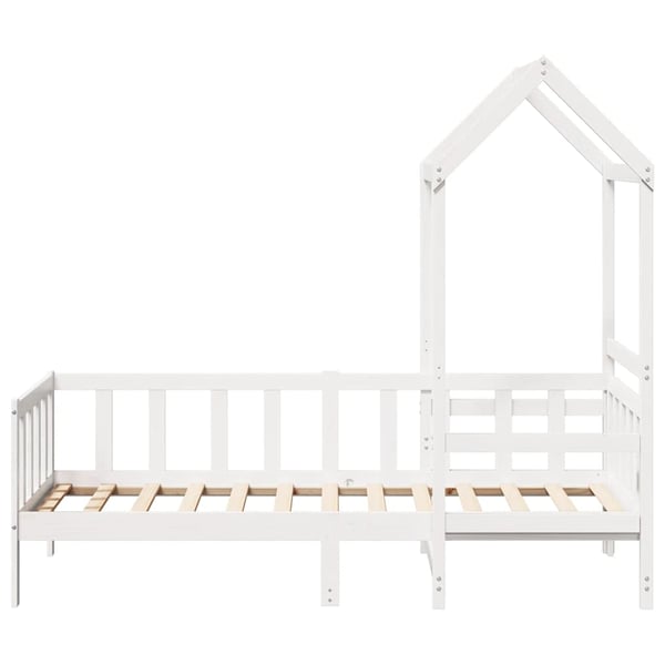 vidaXL Sett med dagseng og benk med tak hvit 80x200 cm heltre furu