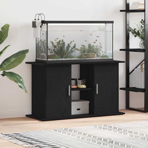 vidaXL akvariestativ sort egetræ 101x41x58 cm konstrueret træ