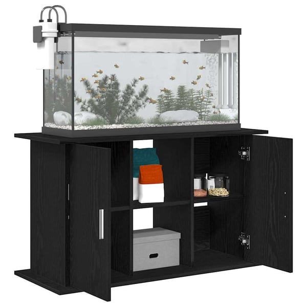 vidaXL akvariestativ sort egetræ 101x41x58 cm konstrueret træ