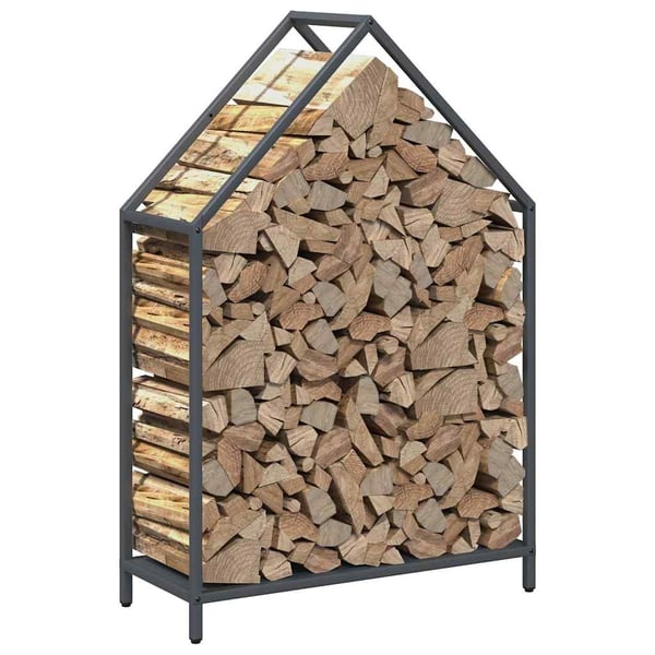 vidaXL Vedstativ antrasitt 60x25x90 cm kaldvalset stål
