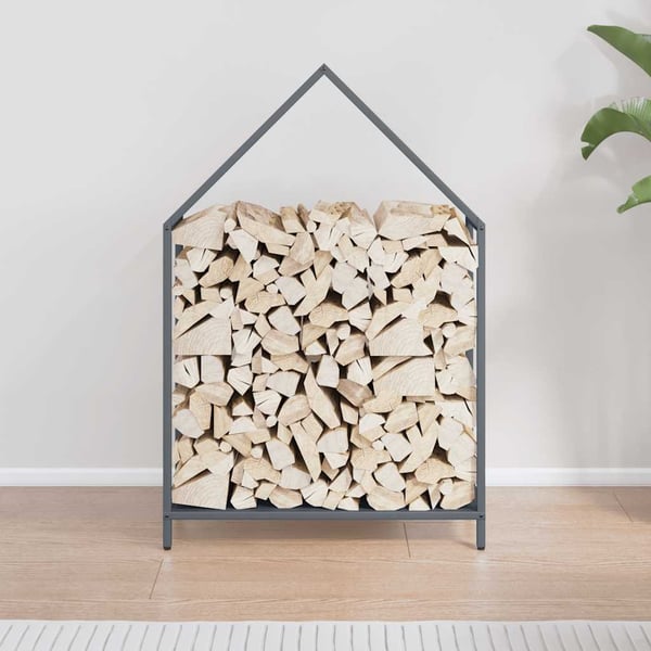 vidaXL Vedstativ antrasitt 60x25x90 cm kaldvalset stål