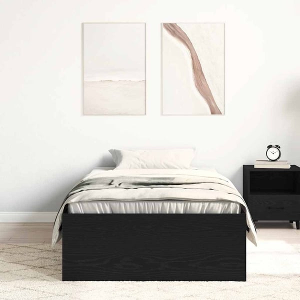 vidaXL Sengeramme uten madrass svart eik 75x190 cm konstruert tre