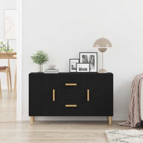 vidaXL Skjenk svart eik 100x36x60 cm konstruert tre