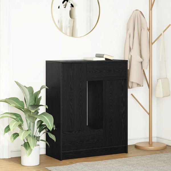 vidaXL Skjenk med skuffer og dører brun eik 73x31x90 cm
