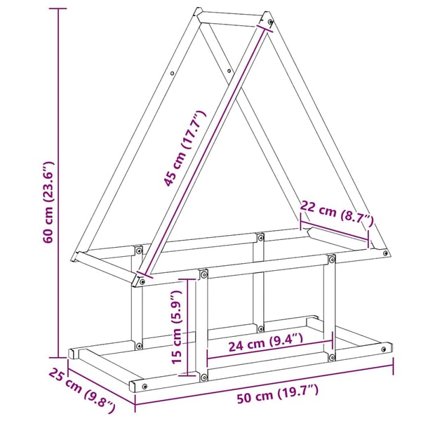 vidaXL Vedstativ olivengrønn 50x25x60 cm kaldvalset stål