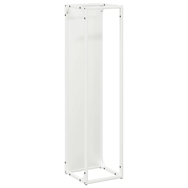 vidaXL Vedstativ hvit 25x25x100 cm kaldvalset stål