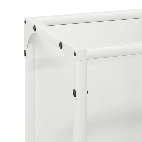 vidaXL Vedstativ hvit 25x25x100 cm kaldvalset stål