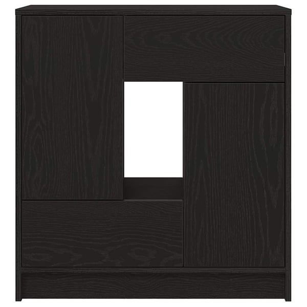 vidaXL skænk med skuffer og låger 70,5x34x74,5 cm sort egetræ