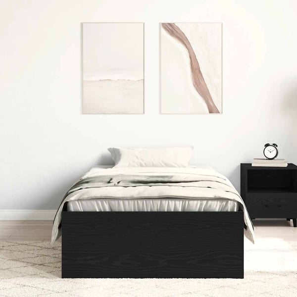 vidaXL Sengeramme uten madrass svart eik 100x200 cm konstruert tre